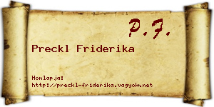 Preckl Friderika névjegykártya